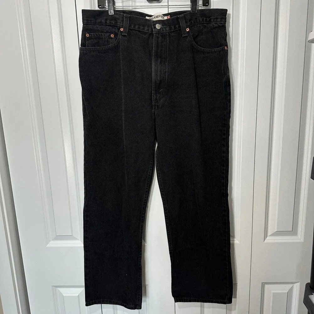 Levi's 550 Relaxed Fit Jeans Mens 38x29 Black Tapered Leg Denim Pants Grunge